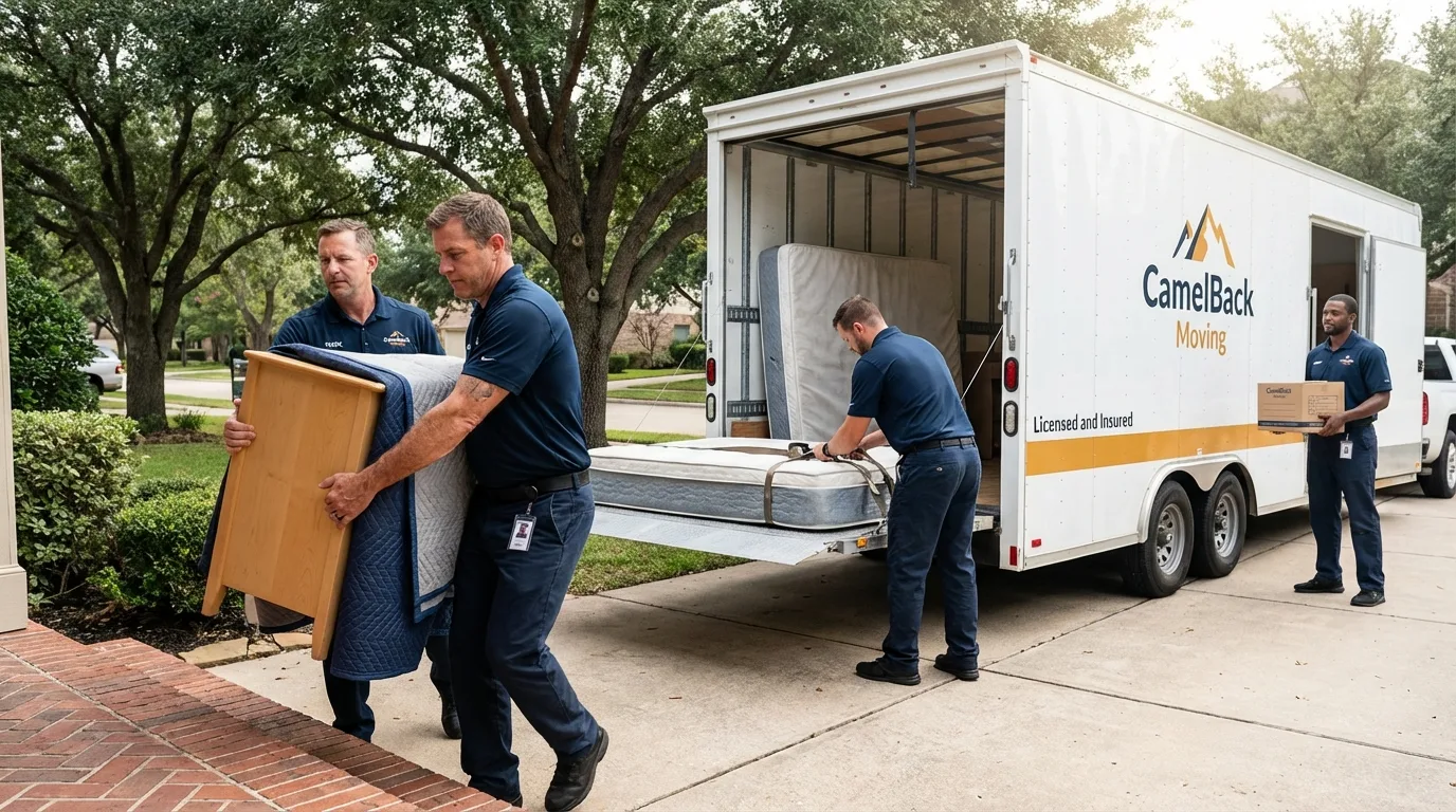 Crew loading residential truck for cross-state move from Kirkland, IL