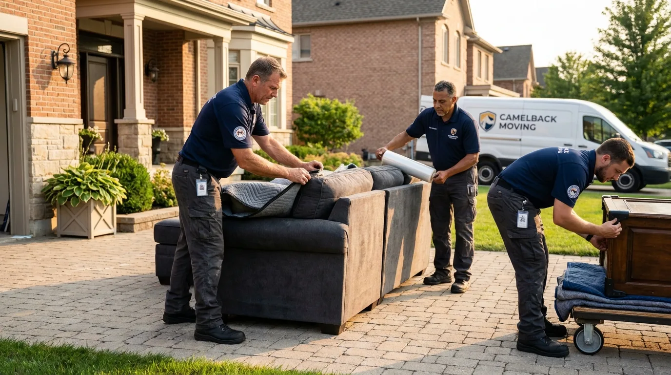 Large estate moving crew wrapping furniture in Kirkland, IL