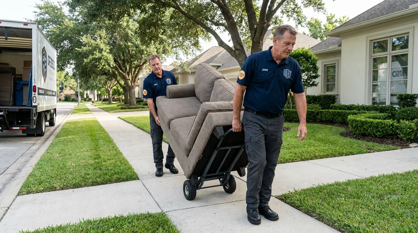 Local residential moving crew loading furniture in Kirkland, IL